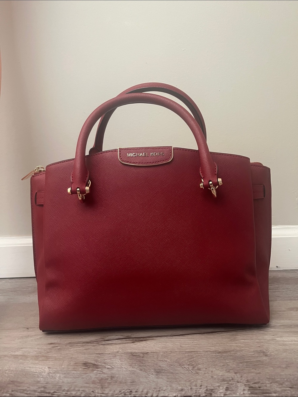‼️Michael Kors‼️Burgundy Saffiano Leather Satchel - Picture 3 of 6